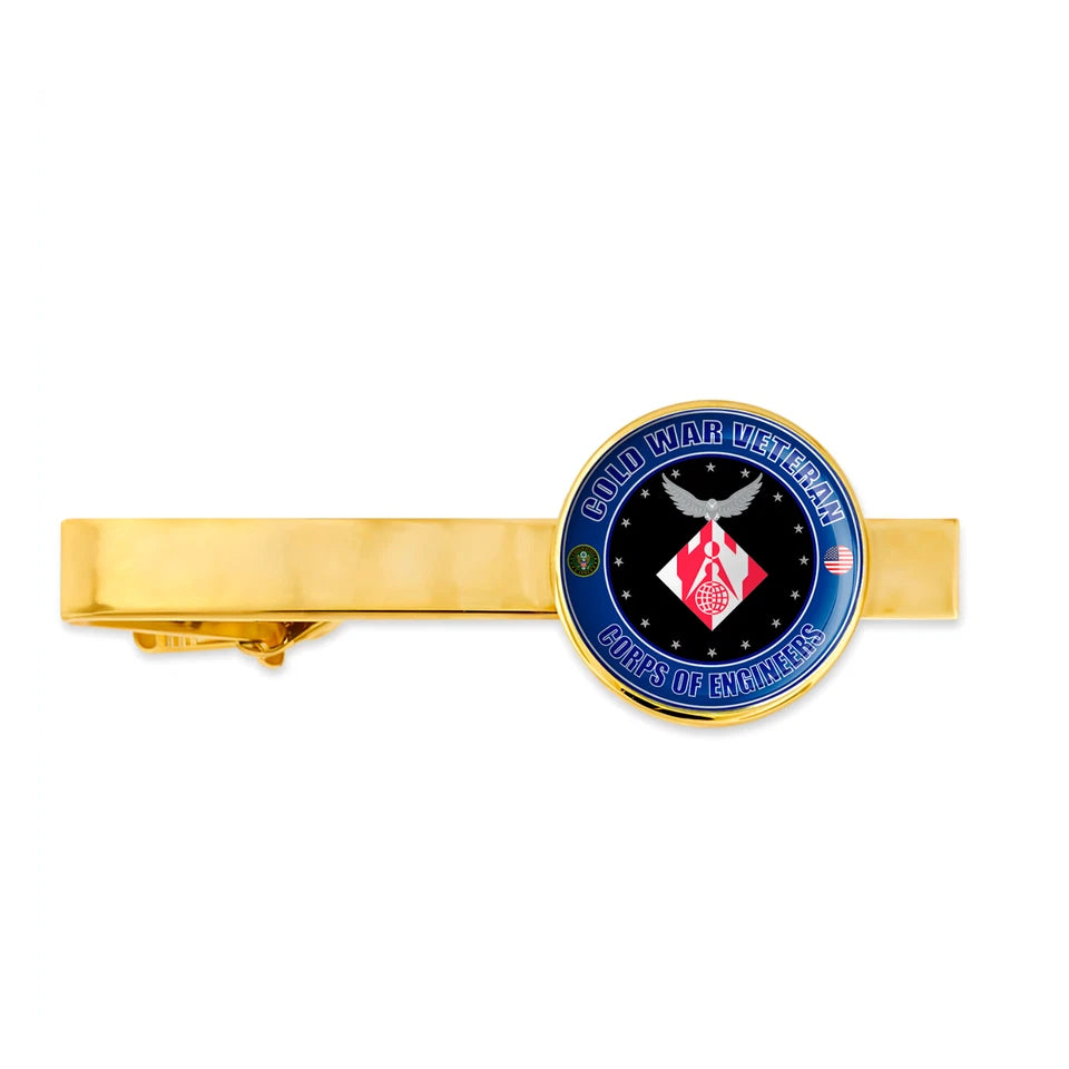Us Army Cold War Veteran Corps Of Engineers Military Tie Clip Tie Bar Gift