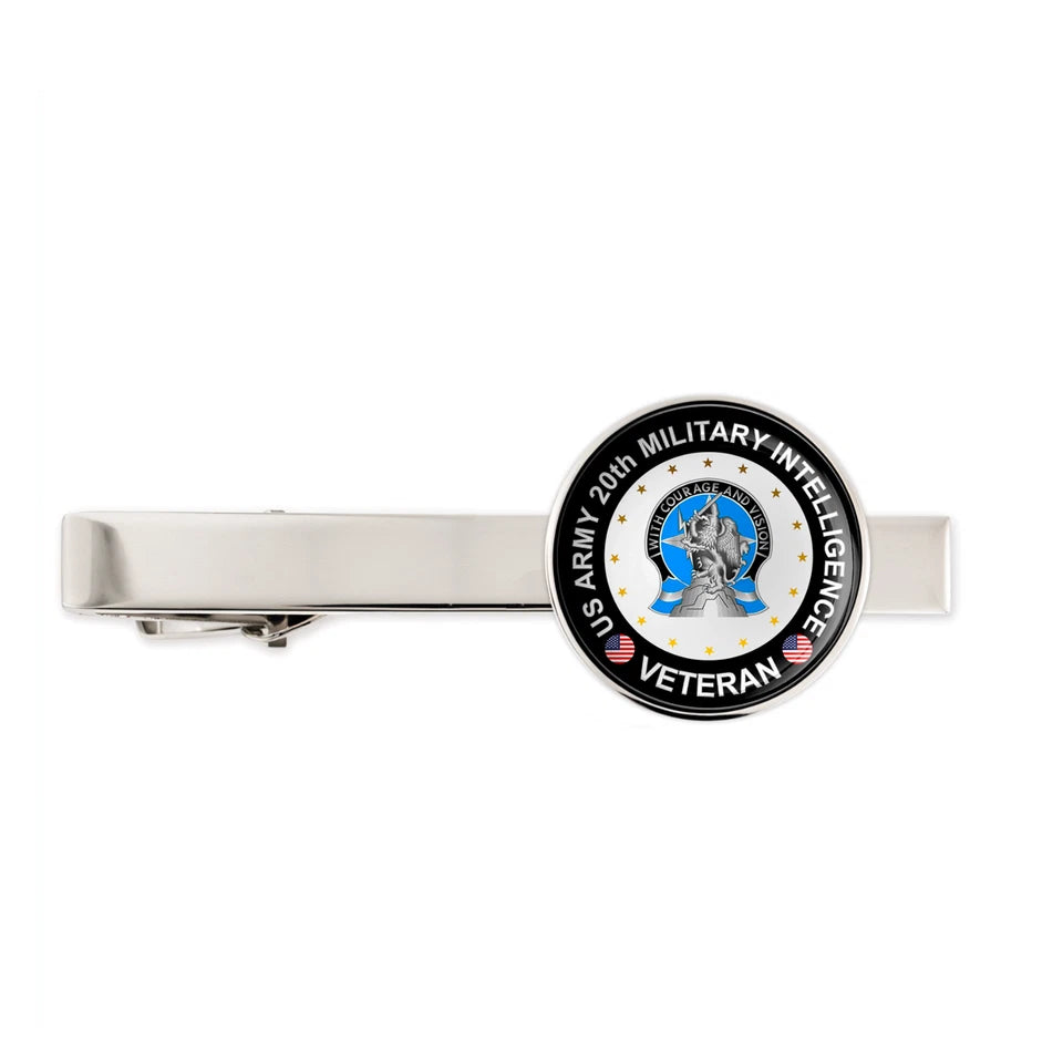 Us Army 20th Military Intelligence Military Veteran Tie Clip Tie Bar Gift