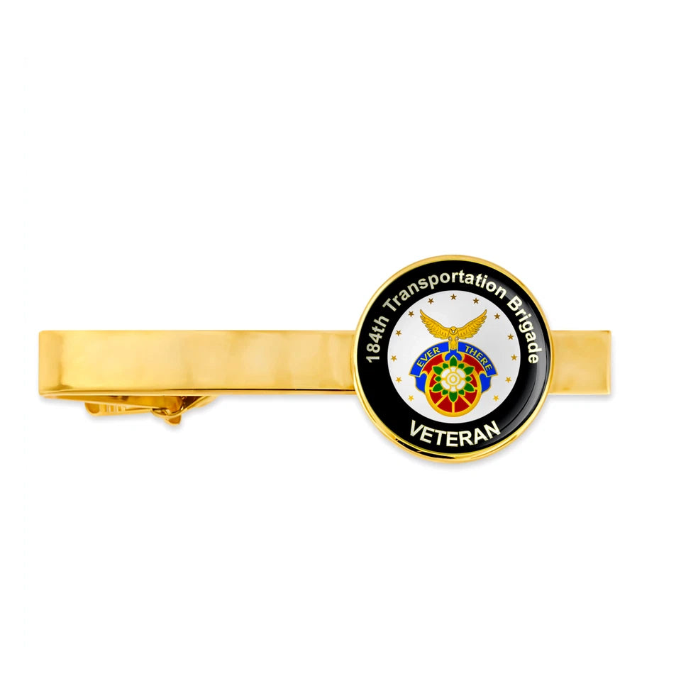 Us Army 184th Transportation Brigade Military Veteran Tie Clip Tie Bar Gift