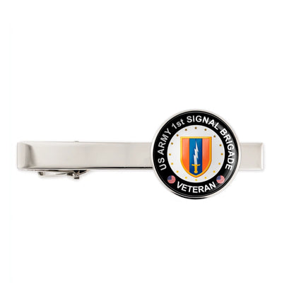 Us Army 1st Signal Brigade Military Veteran Tie Clip Tie Bar Gift