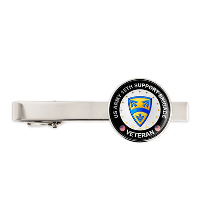 Us Army 15th Support Brigade Military Veteran Tie Clip Tie Bar Gift