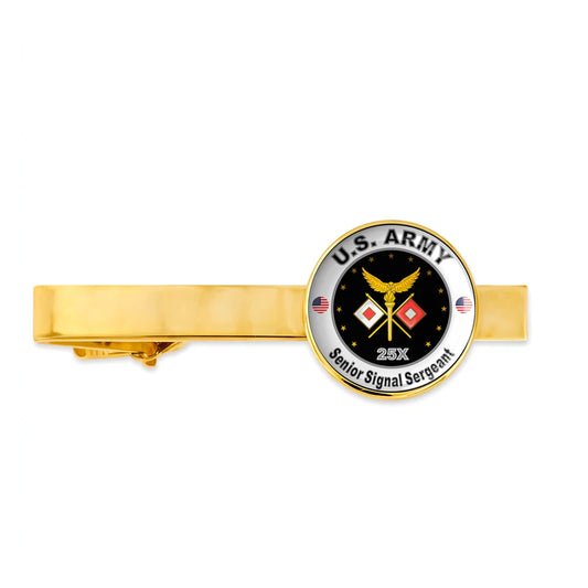 Us Army Senior Signal Sergeant 25X Military Veteran Tie Clip Tie Bar Gift