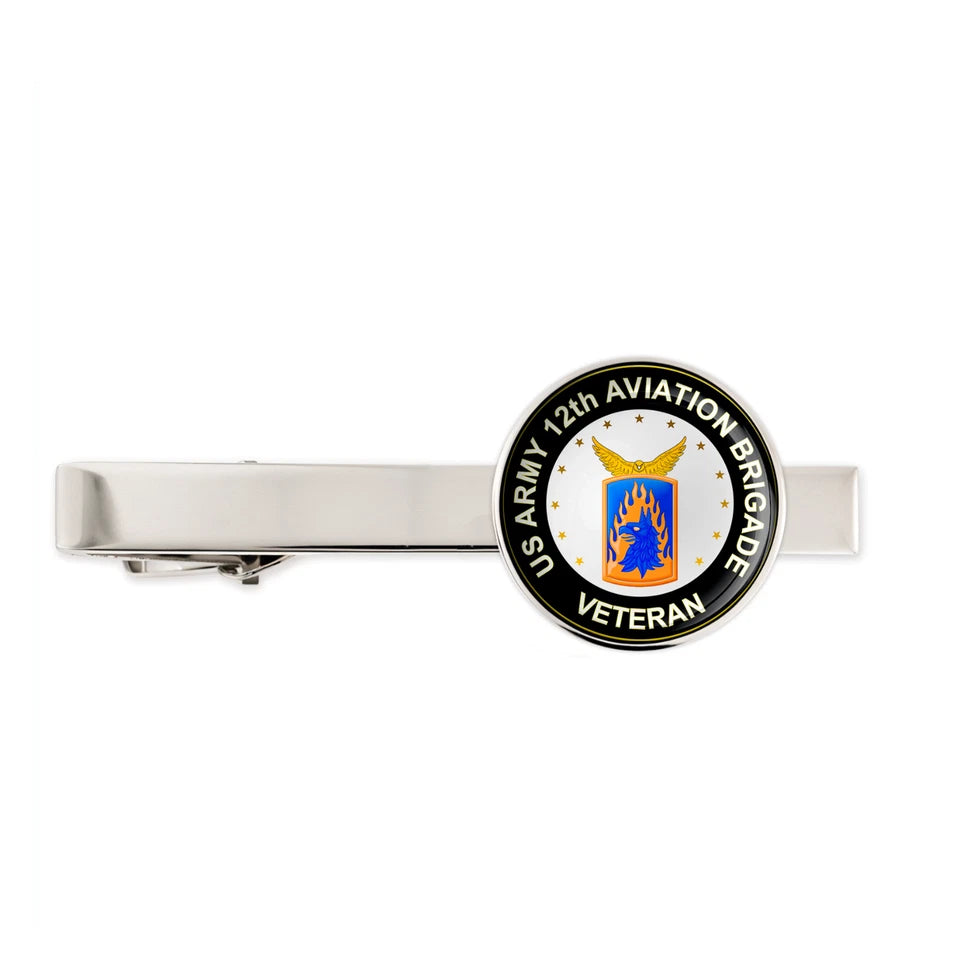 Us Army 12th Aviation Brigade Military Veteran Tie Clip Tie Bar Gift