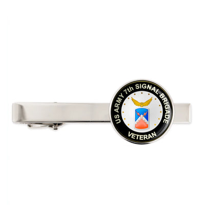 Us Army 7th Signal Brigade Military Veteran Tie Clip Tie Bar Gift