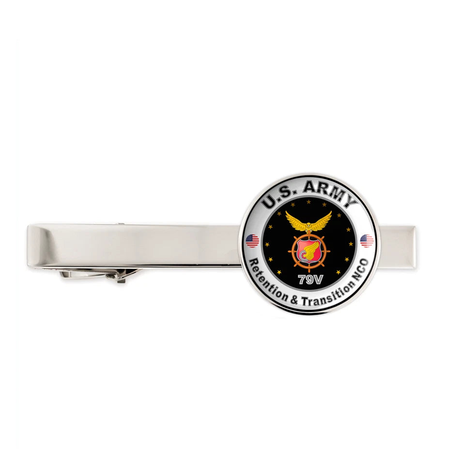 Us Army Retention & Transition Nco 79V Military Veteran Tie Clip Tie Bar Gift