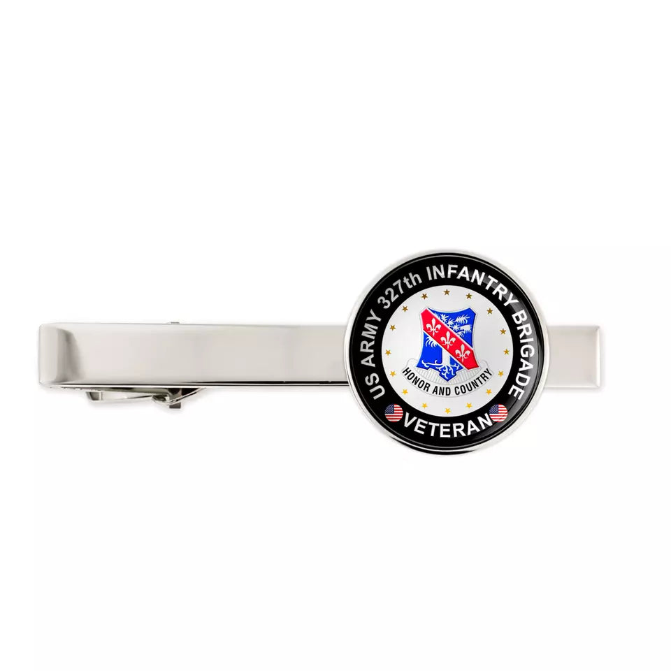 Us Army 327th Infantry Brigade Military Veteran Tie Clip Tie Bar Gift