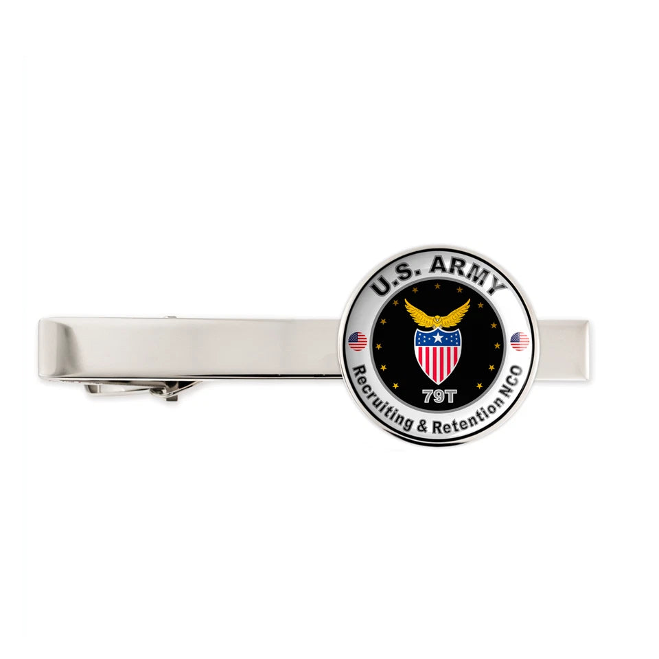 Us Army Recruiting & Retention Nco 79T Military Veteran Tie Clip Tie Bar Gift