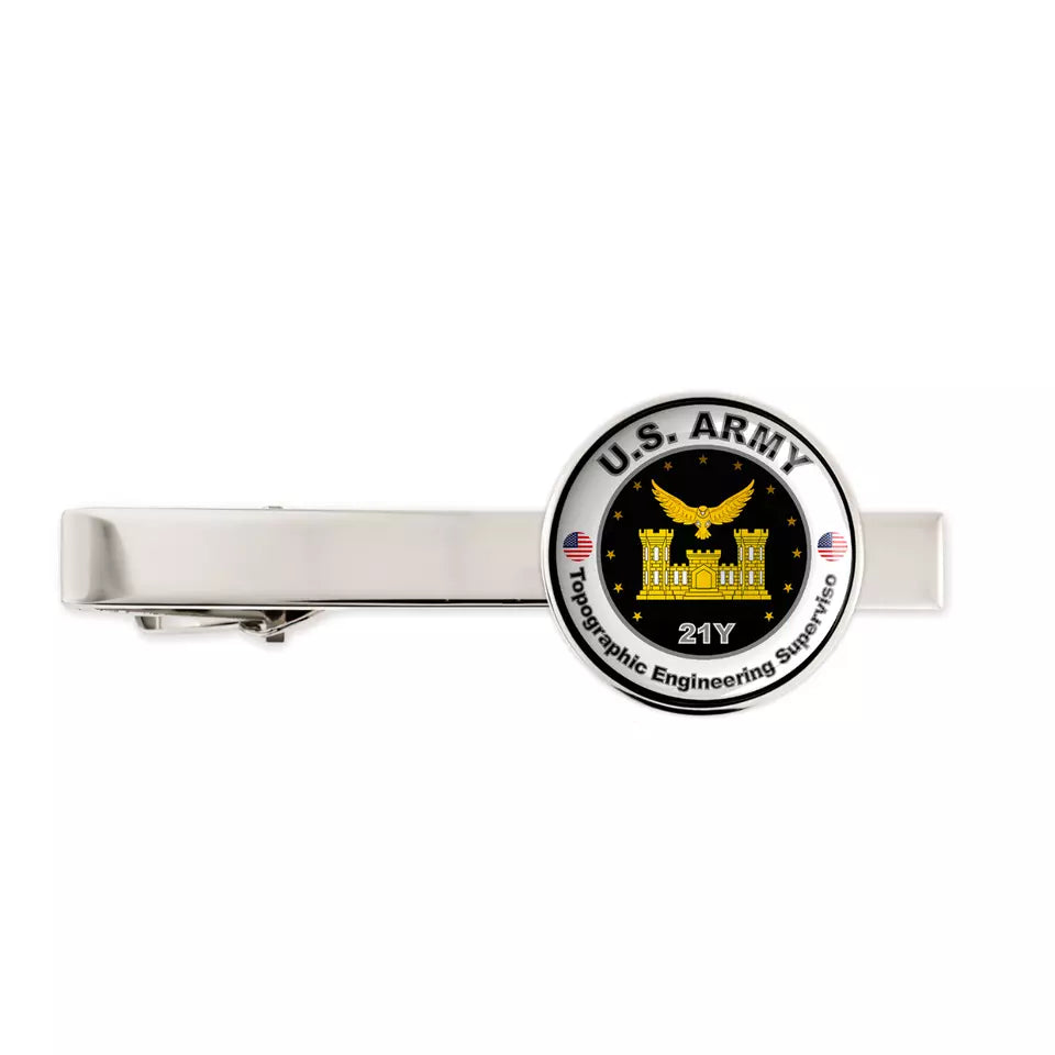 Us Army Topographic Engineering Supervisor 21Y Military Veteran Tie Clip Gift